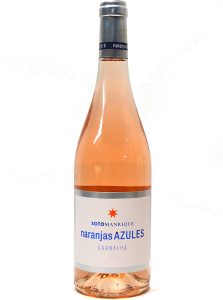 vino rosado naranjas azules